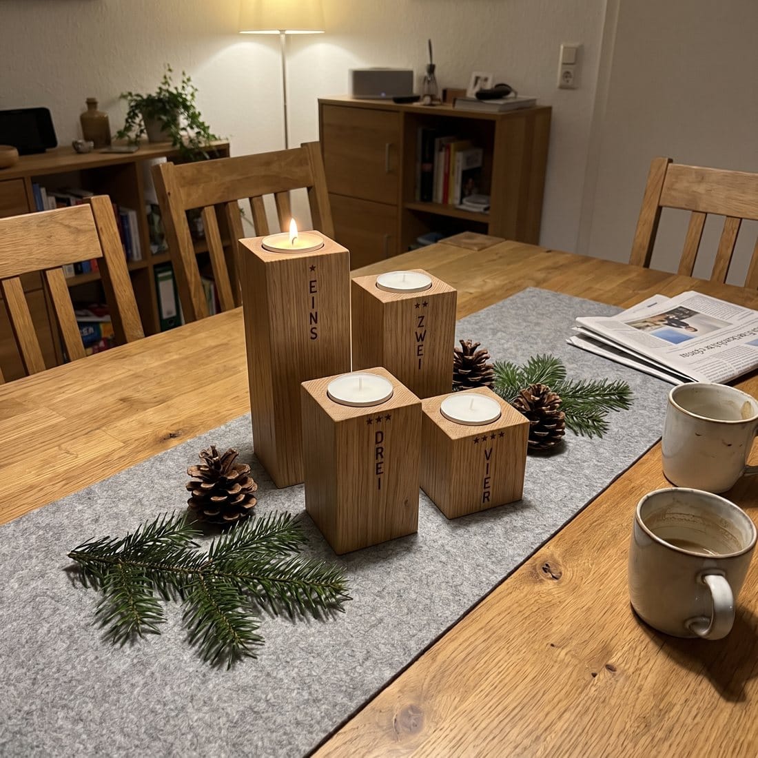 Customer photo review of Adventskranz aus Eiche - 4-Teilig
