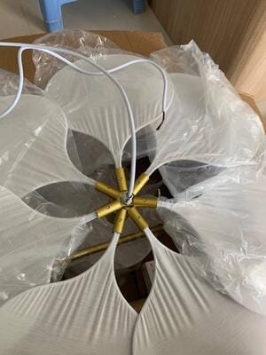 Customer photo review of Fabric Petal Dome Pendant Light, Gold Frame, 60 to 120 cm