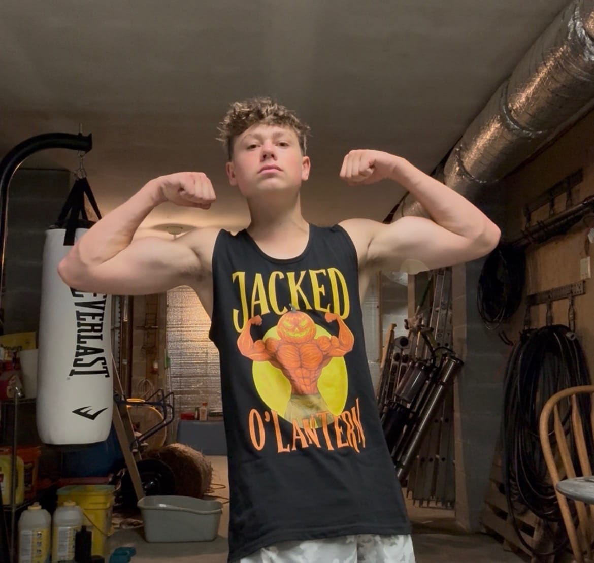 Customer photo review of Jacked O'Lantern Premium Tank Top