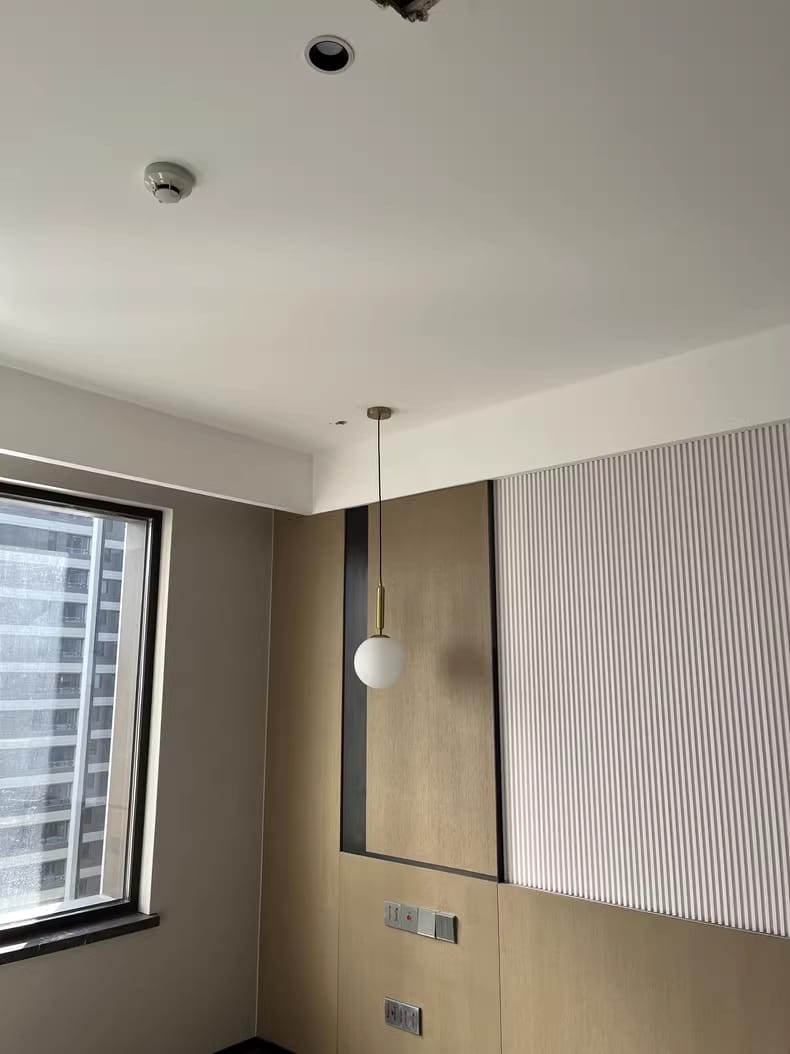 Customer photo review of White Glass Sphere Pendant Light, Brass or Black, 20 cm