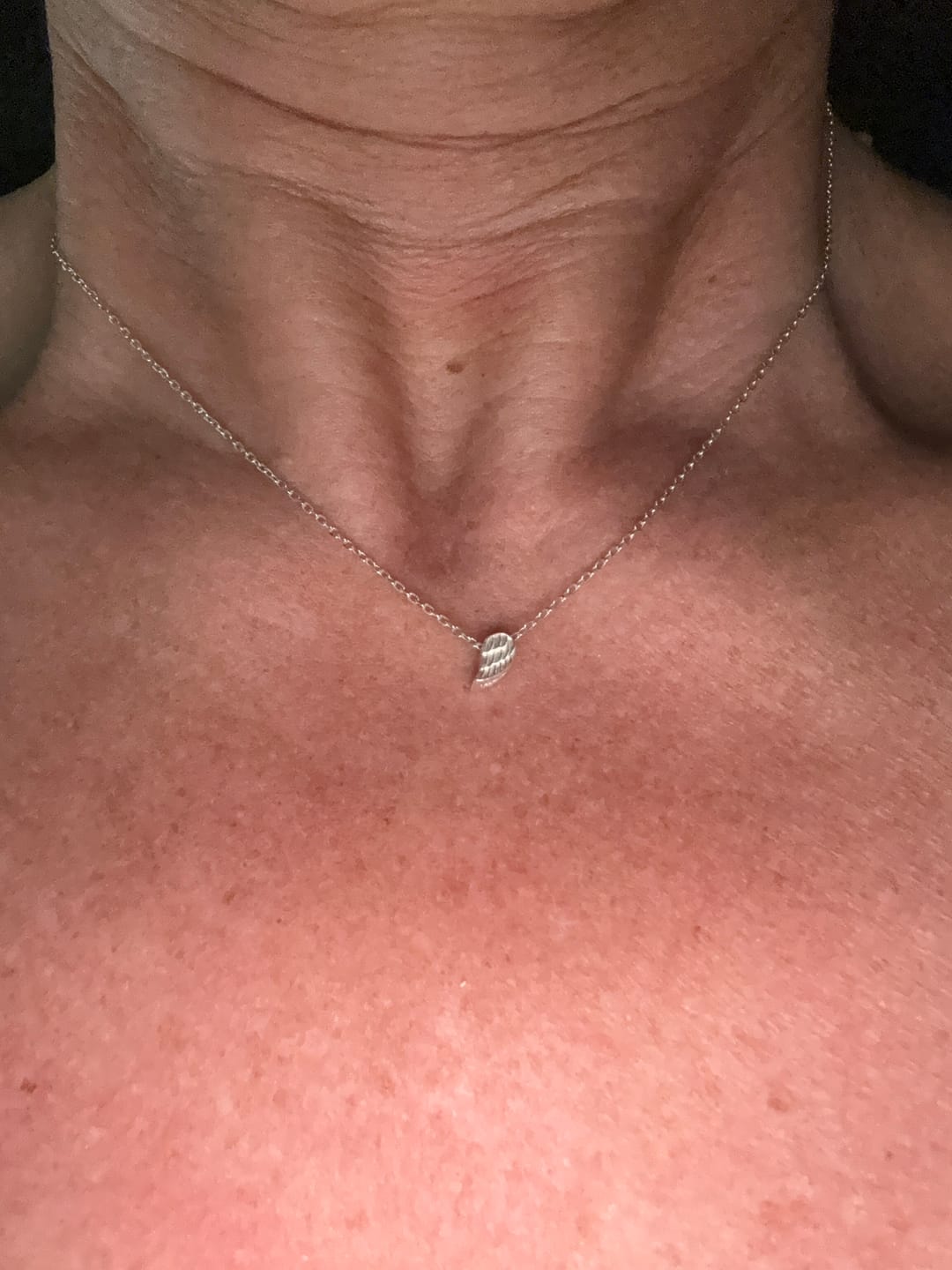 Customer photo review of Always Near Angel Wing Necklace