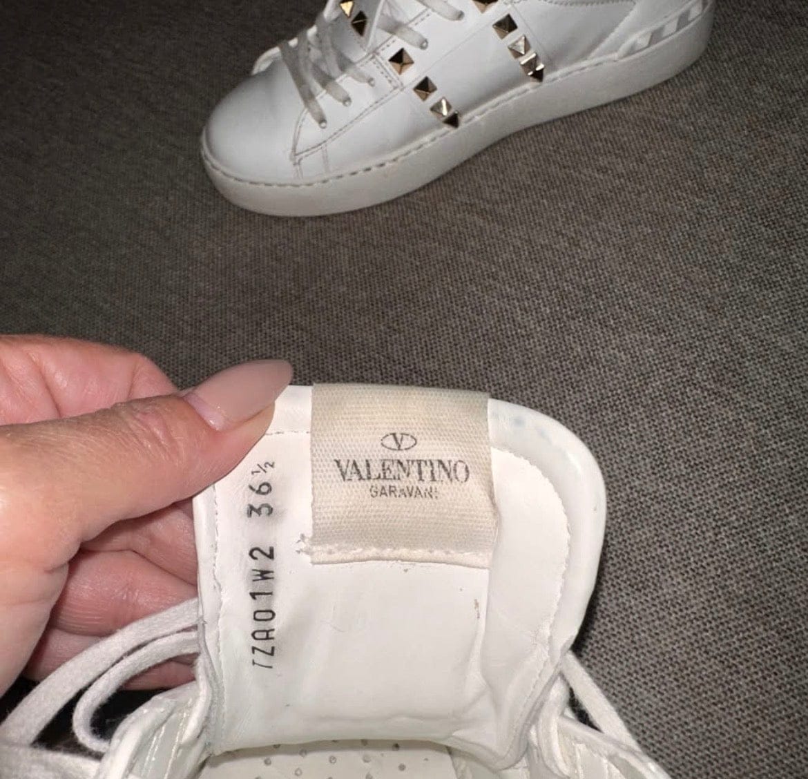 Customer photo review of Stud Up Leather & Nylon Black Low Top Sneakers
