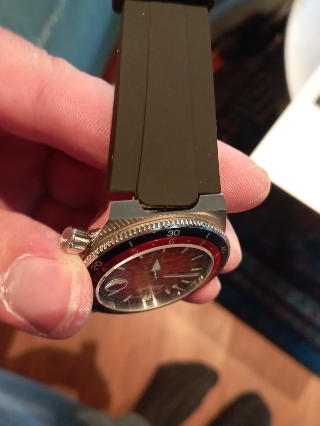 Customer photo review of Elemental Black Rubber Strap