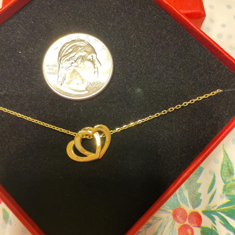 Customer photo review of Custom Interlocking Hearts Necklace
