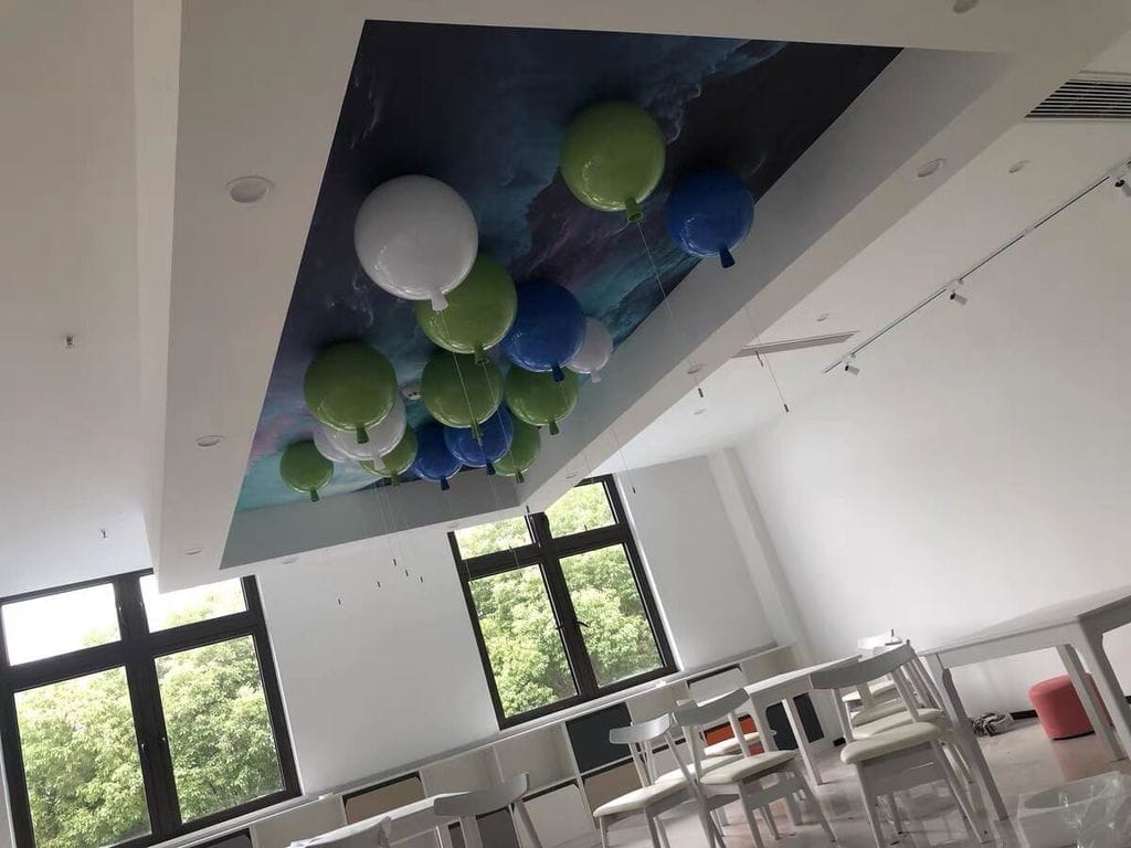Customer photo review of Balloon Flush Mount Ceiling Light, Pull-Cord Switch, 25-35 cm
