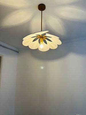Customer photo review of Fabric Petal Dome Pendant Light, Gold Frame, 60 to 120 cm