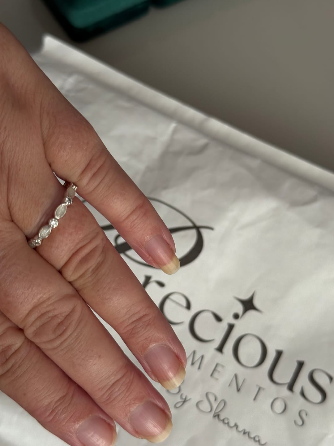 Customer photo review of Keepsake Dainty Sparkle Full Marquise Ring