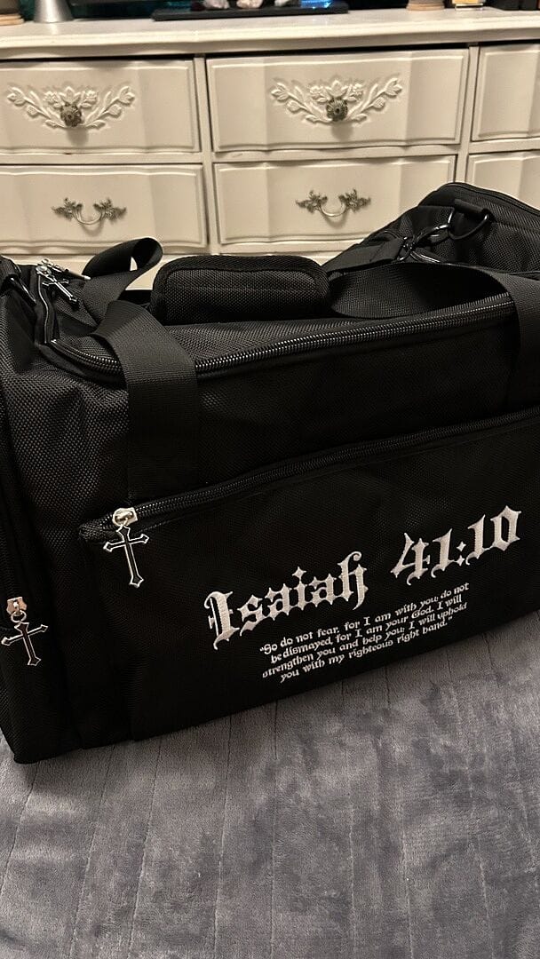 Customer photo review of Fear Not Duffel Bag