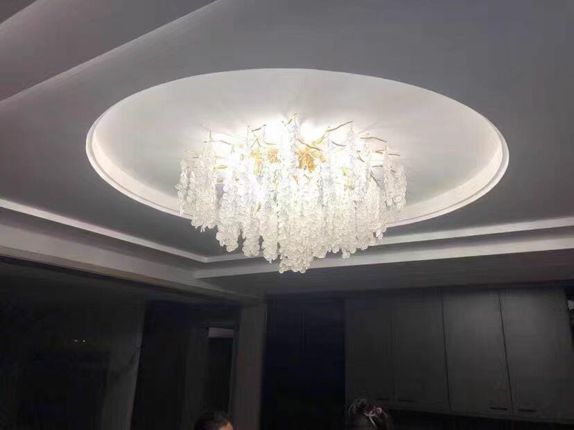 Customer photo review of Frosted Glass Disc Ceiling Light, Cast Aluminium, Gold or Silver