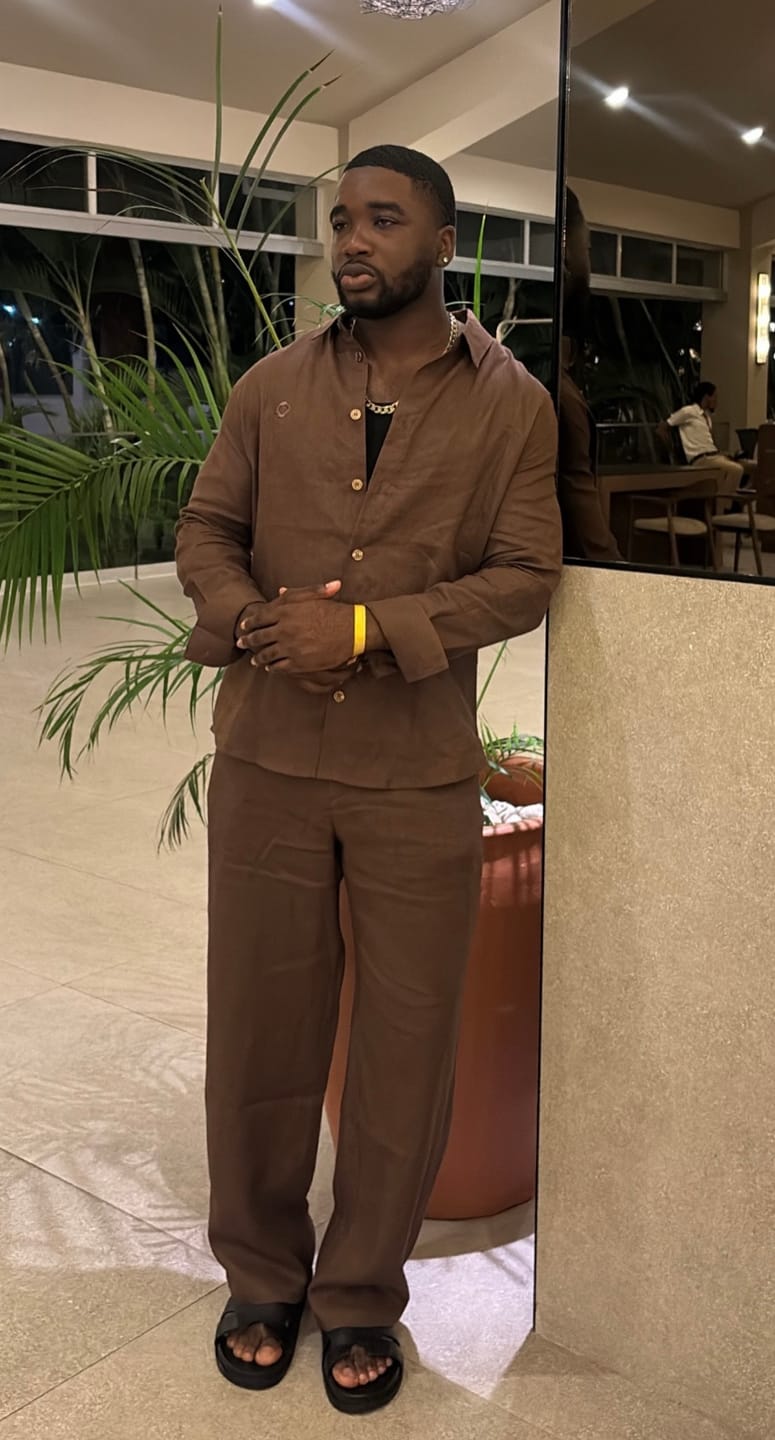 Customer photo review of Cinnamon Brown Linen Set