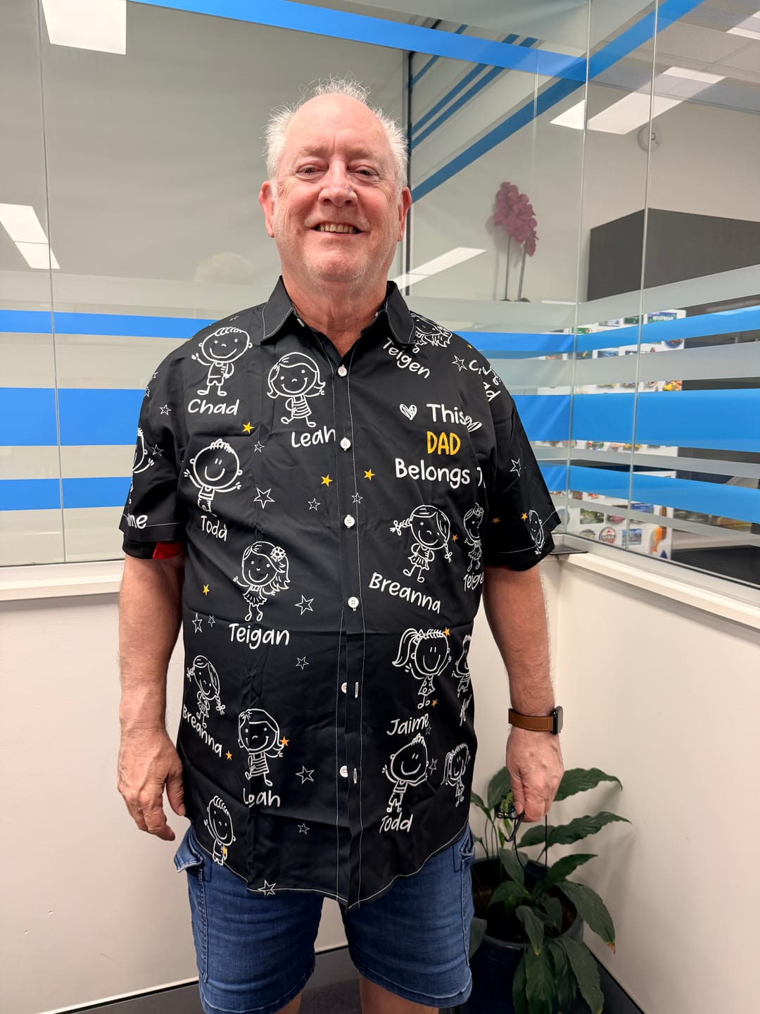 Customer photo review of Personalized Hawaiian Shirt- This Grandpa Belongs To Doodle