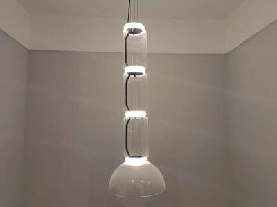 Customer photo review of Clear Glass Cylinder Pendant Light, Integrated LED, 36 cm