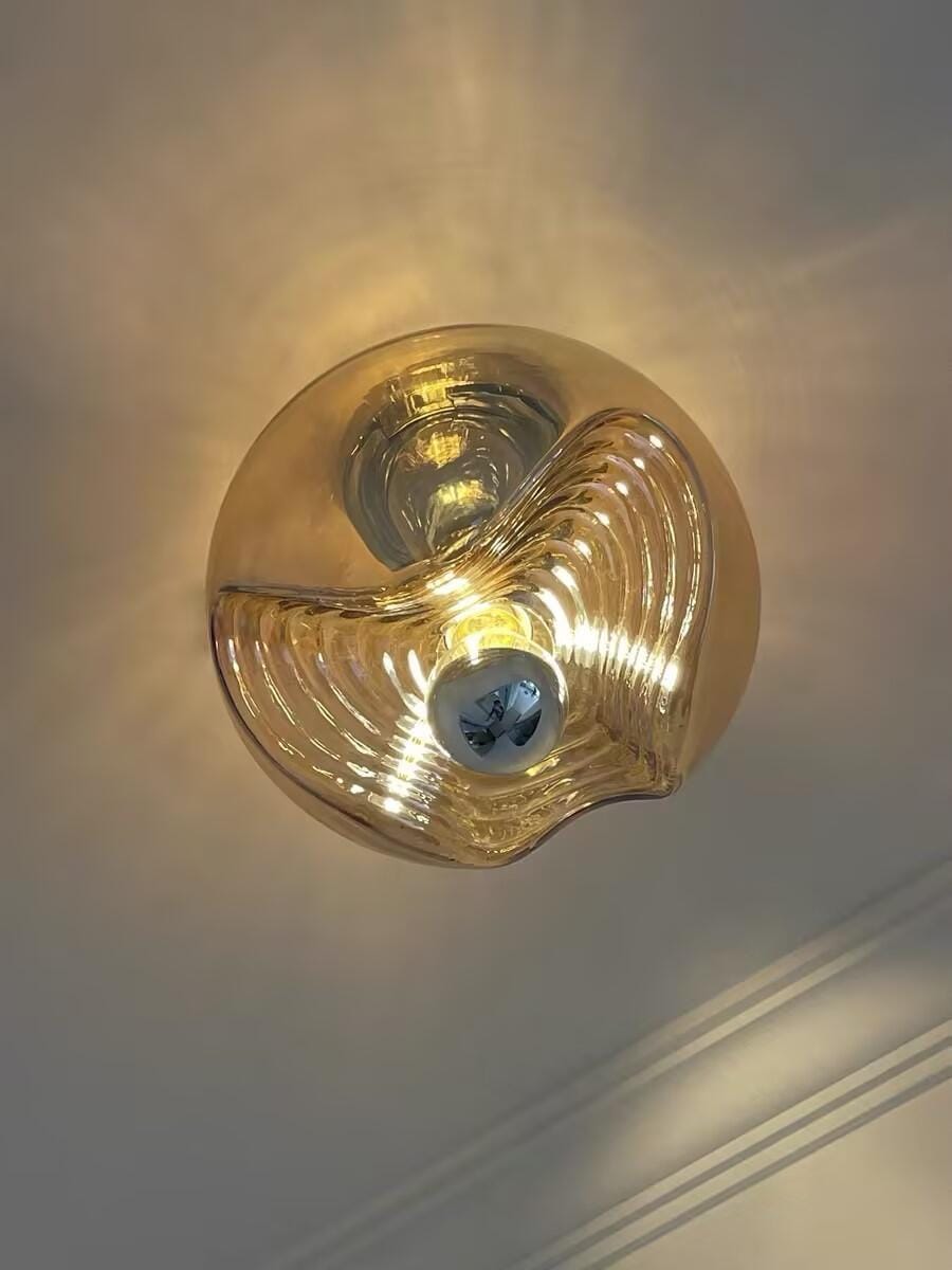 Customer photo review of Glass Pendant Light, Clear or Smoky Grey Shade, Gold or Silver Frame