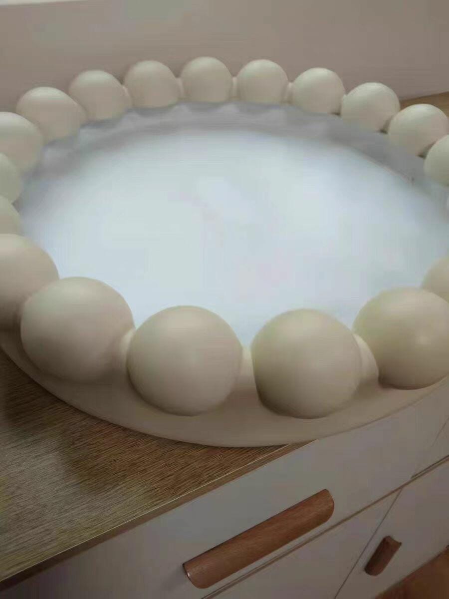 Customer photo review of Round Resin Ceiling Light, Acrylic Diffuser, 44 cm