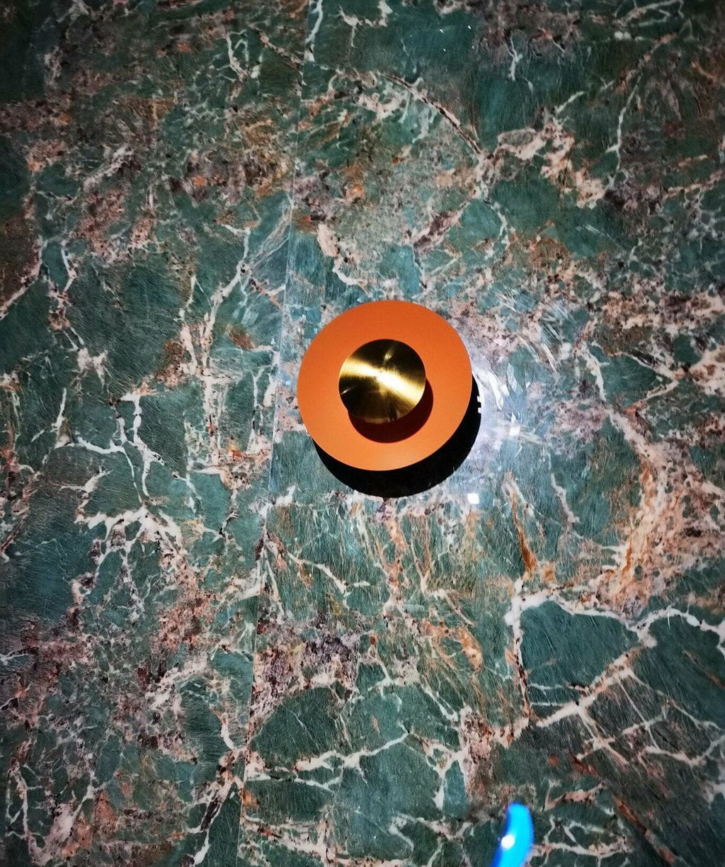 Customer photo review of Reflective Disc Wall Light, Copper or Chrome, 30 to 60 cm