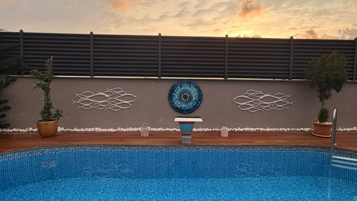 Customer photo review of School Of Fish Metal Duvar Dekoru