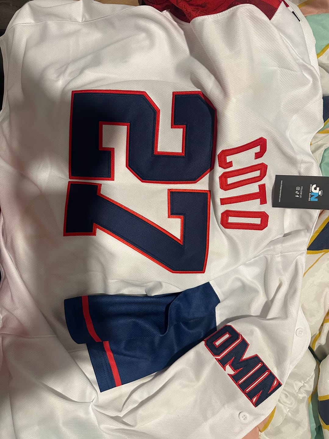 Customer photo review of Dominican Republic Heritage Custom Baseball Jersey