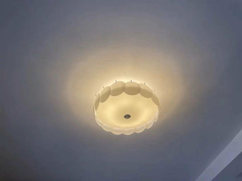 Customer photo review of Copper Frame Ceiling Light with Glass Disks, Single Light