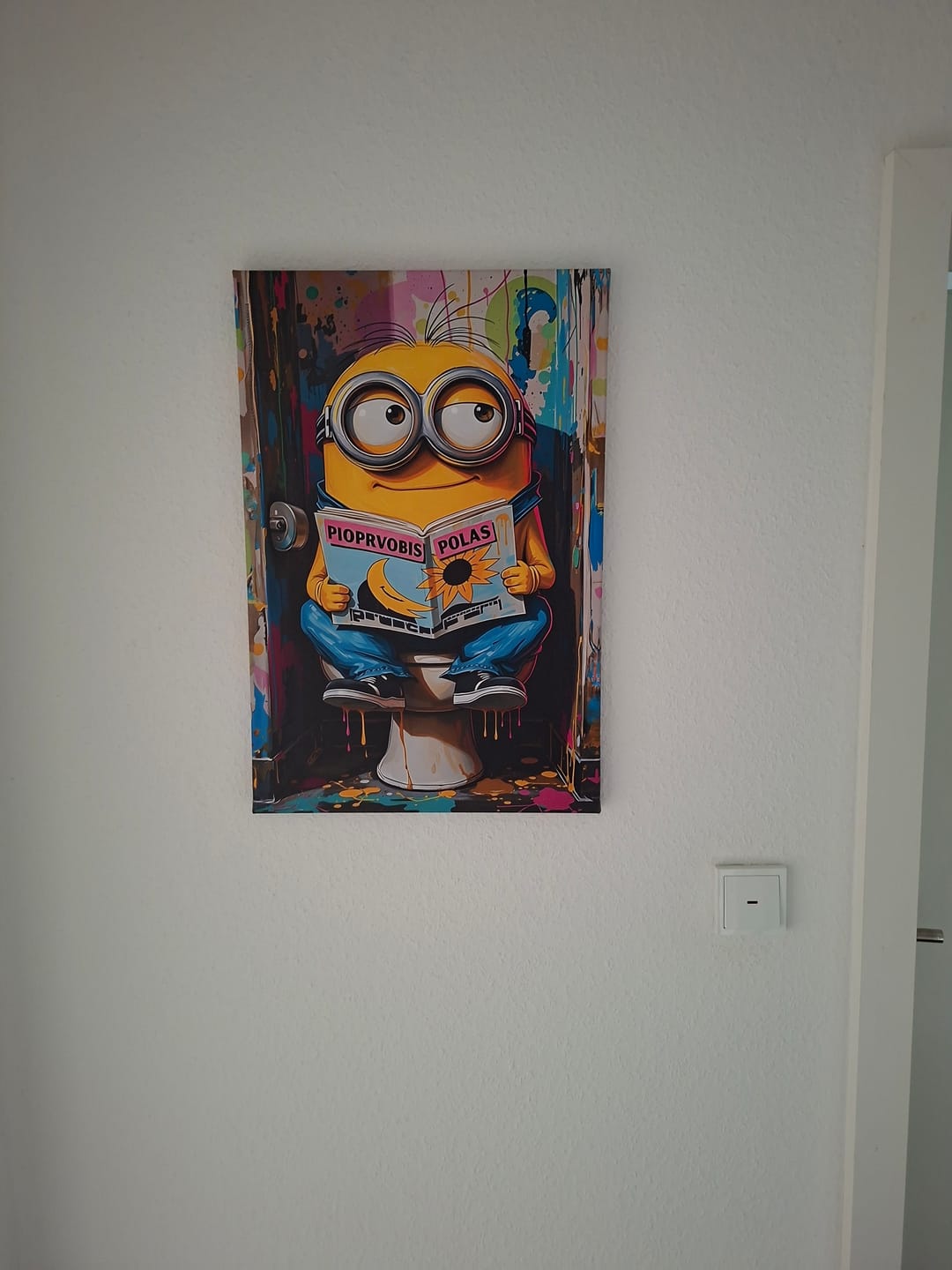 Customer photo review of Leinwandbild Abstrakter Mini on auf Toilette Hochformat