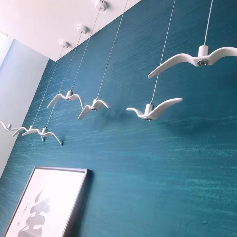 Customer photo review of Resin Bird Pendant Light, White or Black, 32 to 40 cm