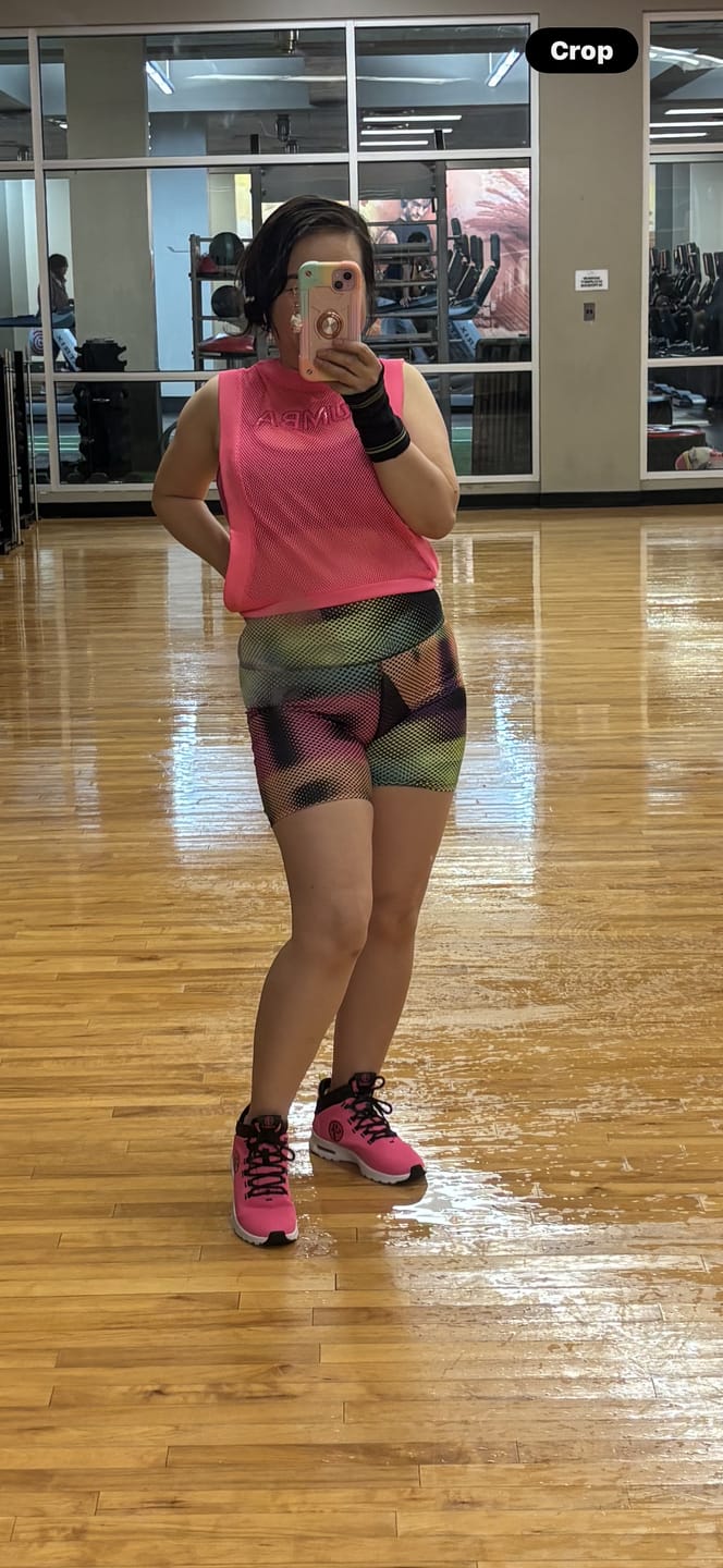 Customer photo review of Electric Feel High Waisted Biker Shorts
