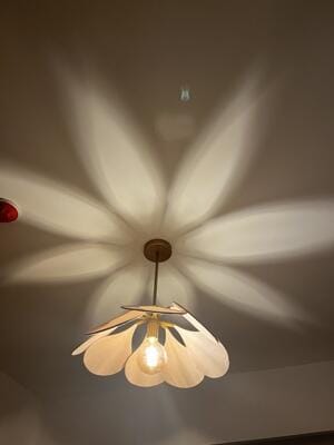 Customer photo review of Fabric Petal Dome Pendant Light, Gold Frame, 60 to 120 cm