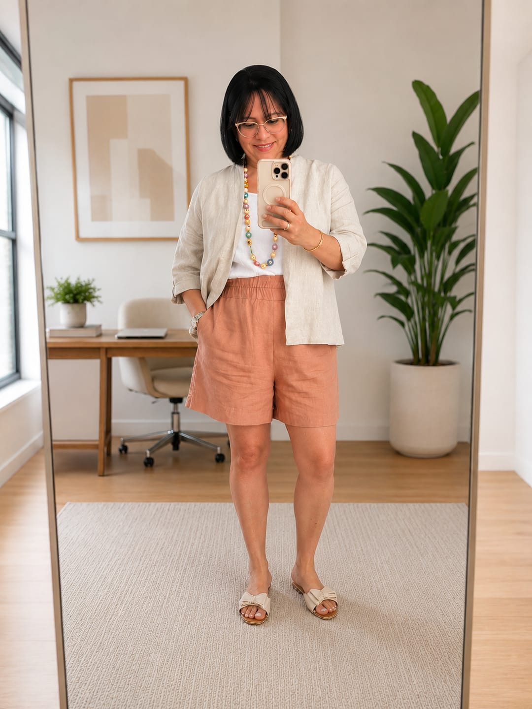 Customer photo review of Seaside Linen Shorts