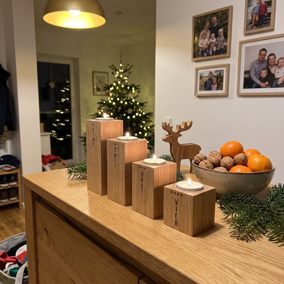 Customer photo review of Adventskranz aus Eiche - 4-Teilig