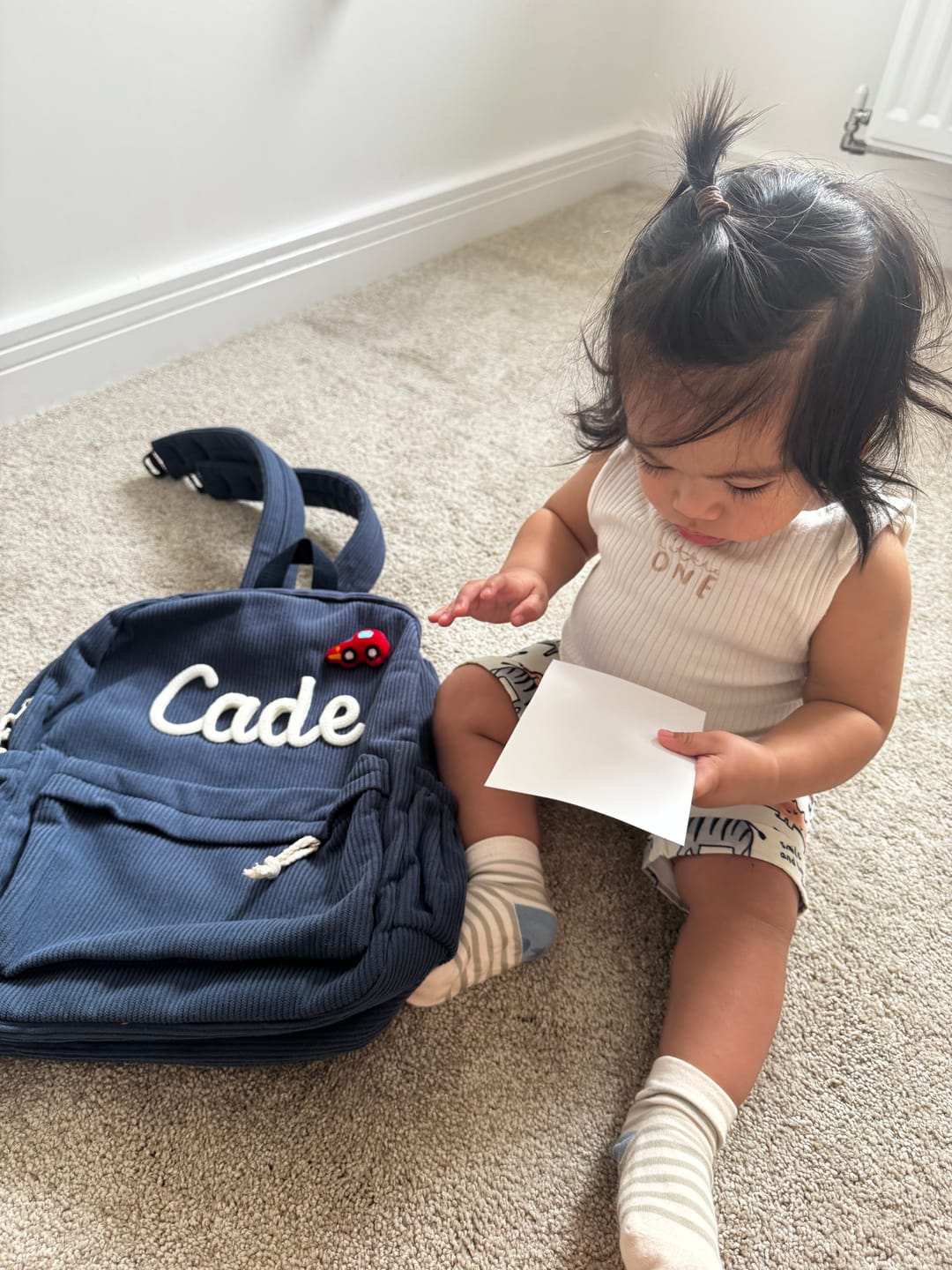 Customer photo review of K&C - Personalized Knitted Backpack