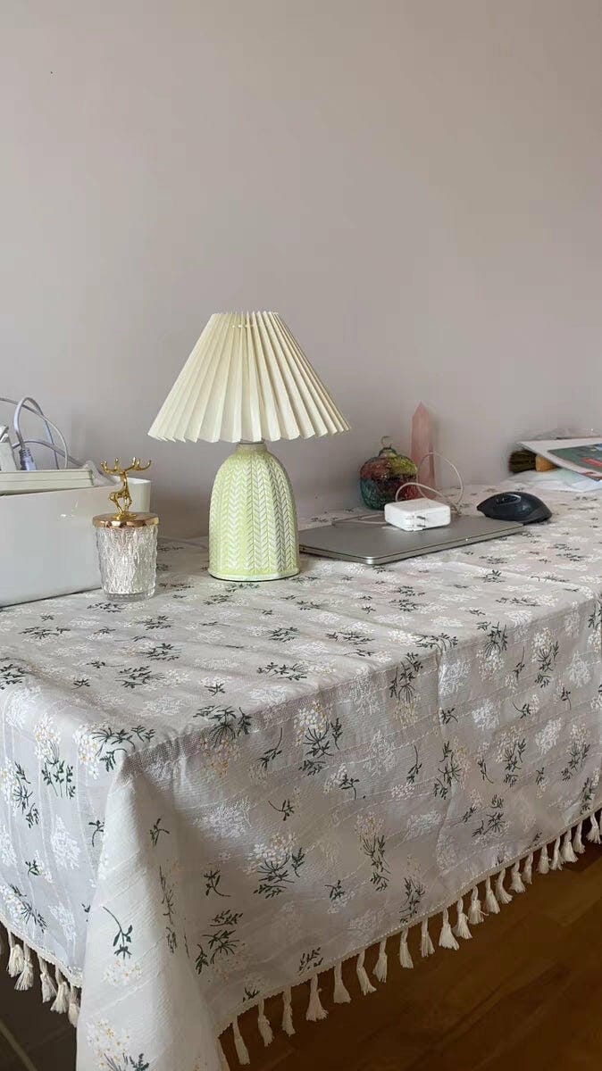 Customer photo review of Pleated Ceramic Table Lamp, Light Green Base, 37 cm, Plug In