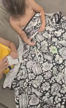Customer photo review of Manta para Colorear Lavable