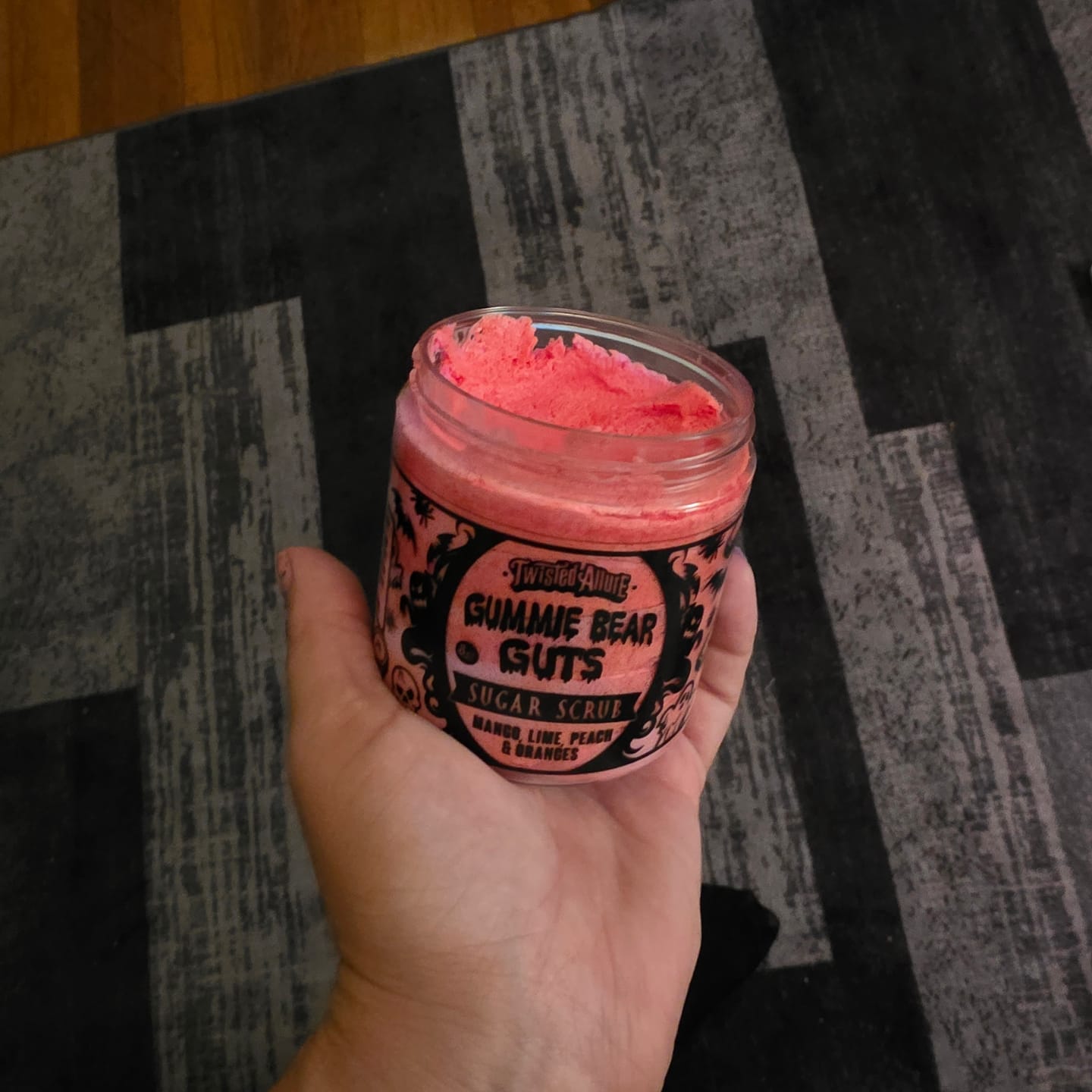 Customer photo review of Gummie Bear Guts Sugar Scrub