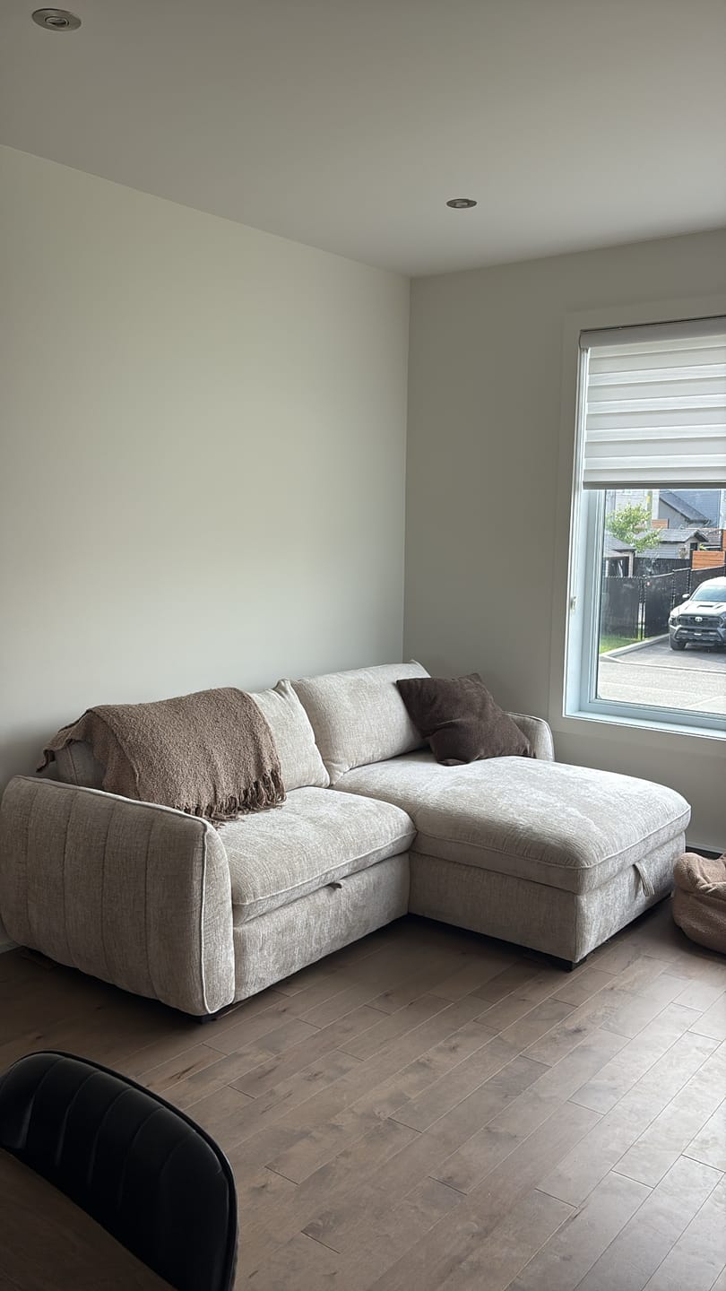 Customer photo review of LÉANDRE - Divan-lit sectionnel 94" beige crème