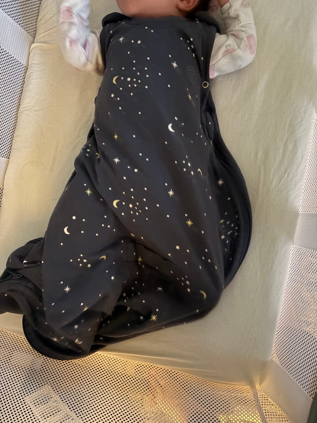 Customer photo review of Ecolino® Adjustable Baby Sleep Bag, Organic Cotton, Universal Size: 2 Months - 2 Years, Milky Way Ink