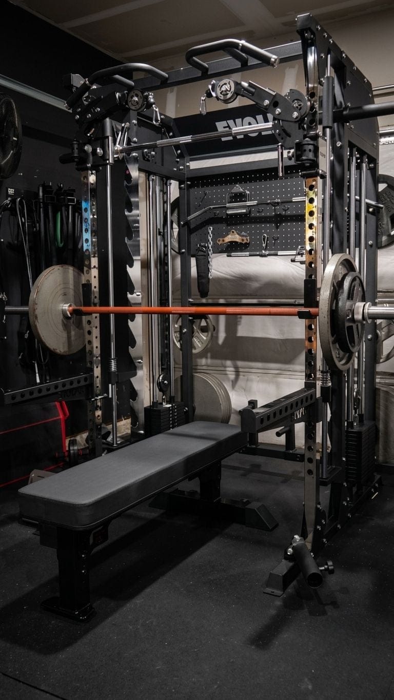 Customer photo review of EVOLPOW M2B Pro Brute All-In-One Smith Machine Home Gym with Dual Weight Stacks