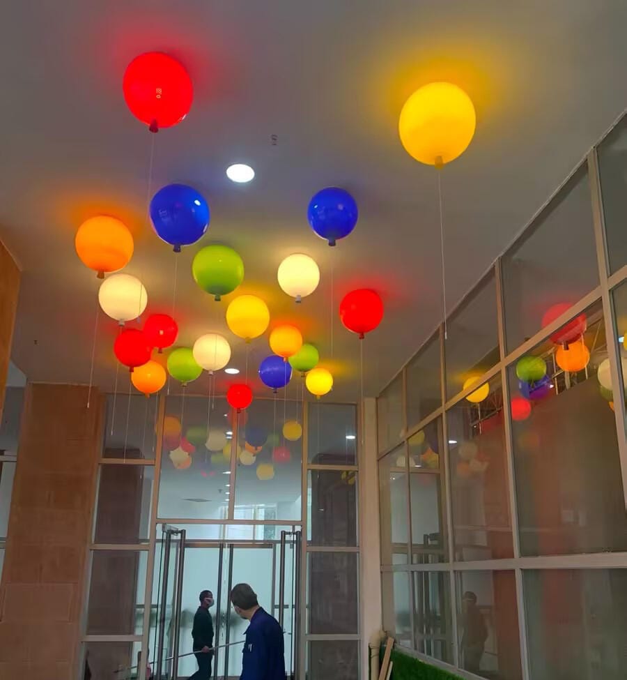 Customer photo review of Balloon Flush Mount Ceiling Light, Pull-Cord Switch, 25-35 cm