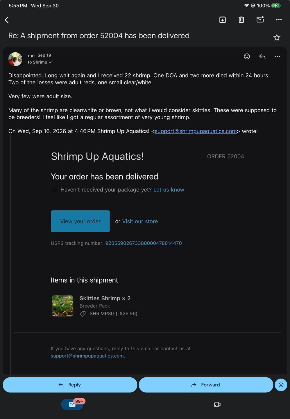 Customer photo review of Skittles Shrimp