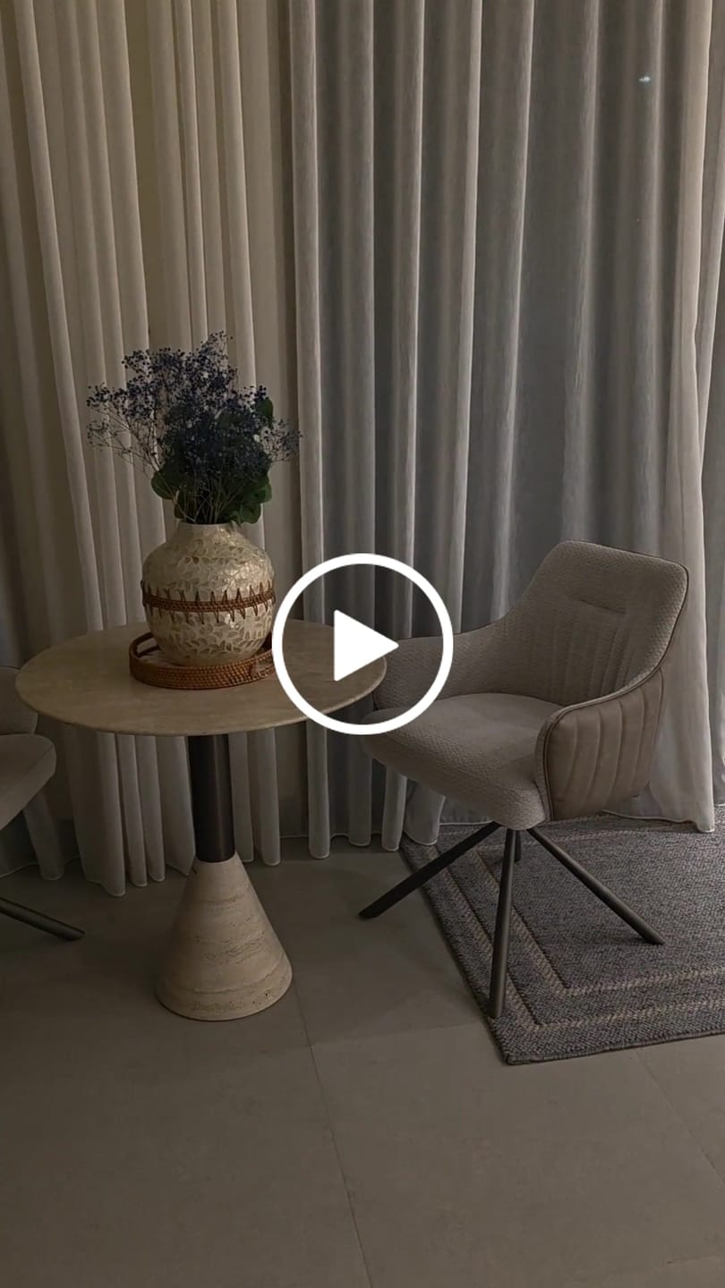 Customer video review of Madridl Travertine Marble Dining Table ST8644-70A-Gun black