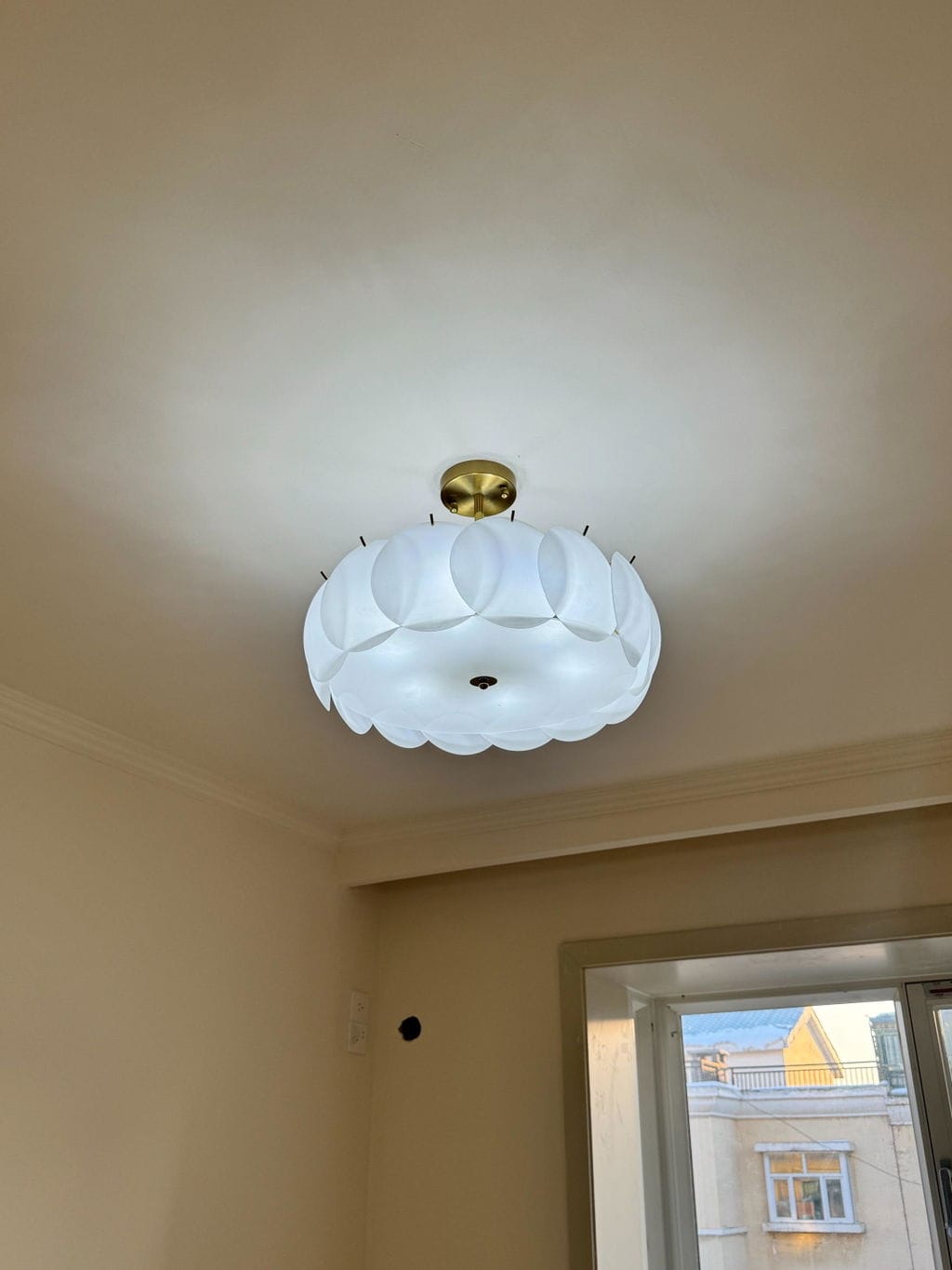 Customer photo review of Copper Frame Ceiling Light with Glass Disks, Single Light