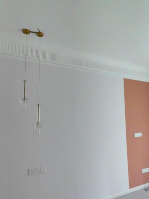 Customer photo review of Tapered Glass Pendant Light, Gold or Black Stems, 46 cm
