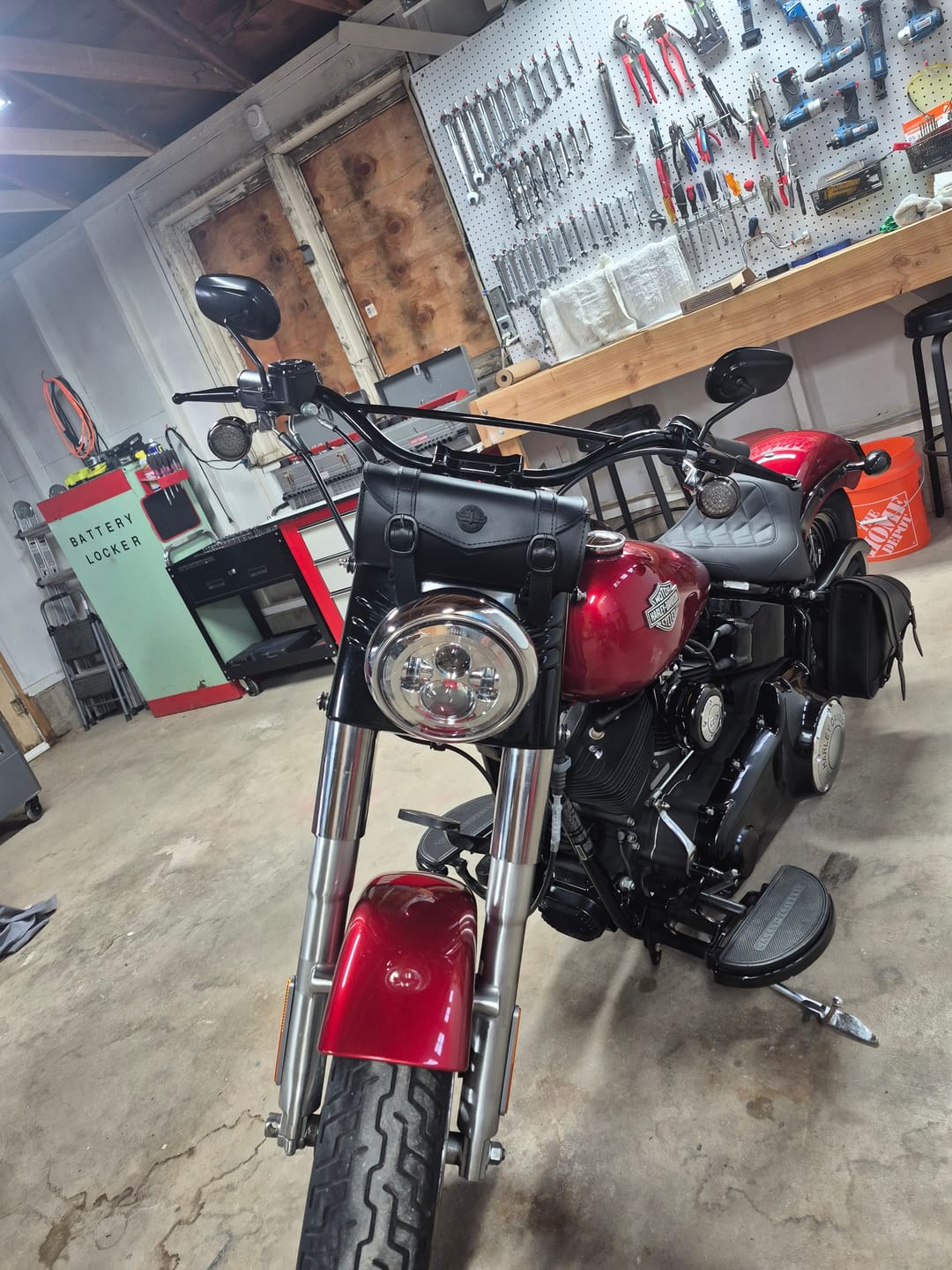 Customer photo review of 2L - Dark Age Plain Leather Motorcycle Tool Bag for Harley Davidson