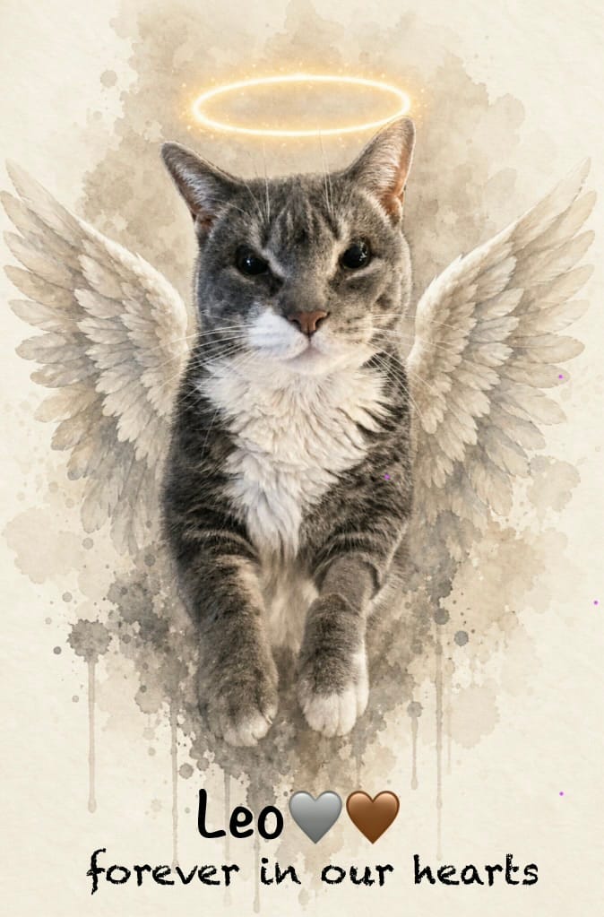 Customer photo review of Watercolor Art Style Pet Loss With Halo & Wings - Personalized Customized Canvas - Memorial Gift For Pet Lovers