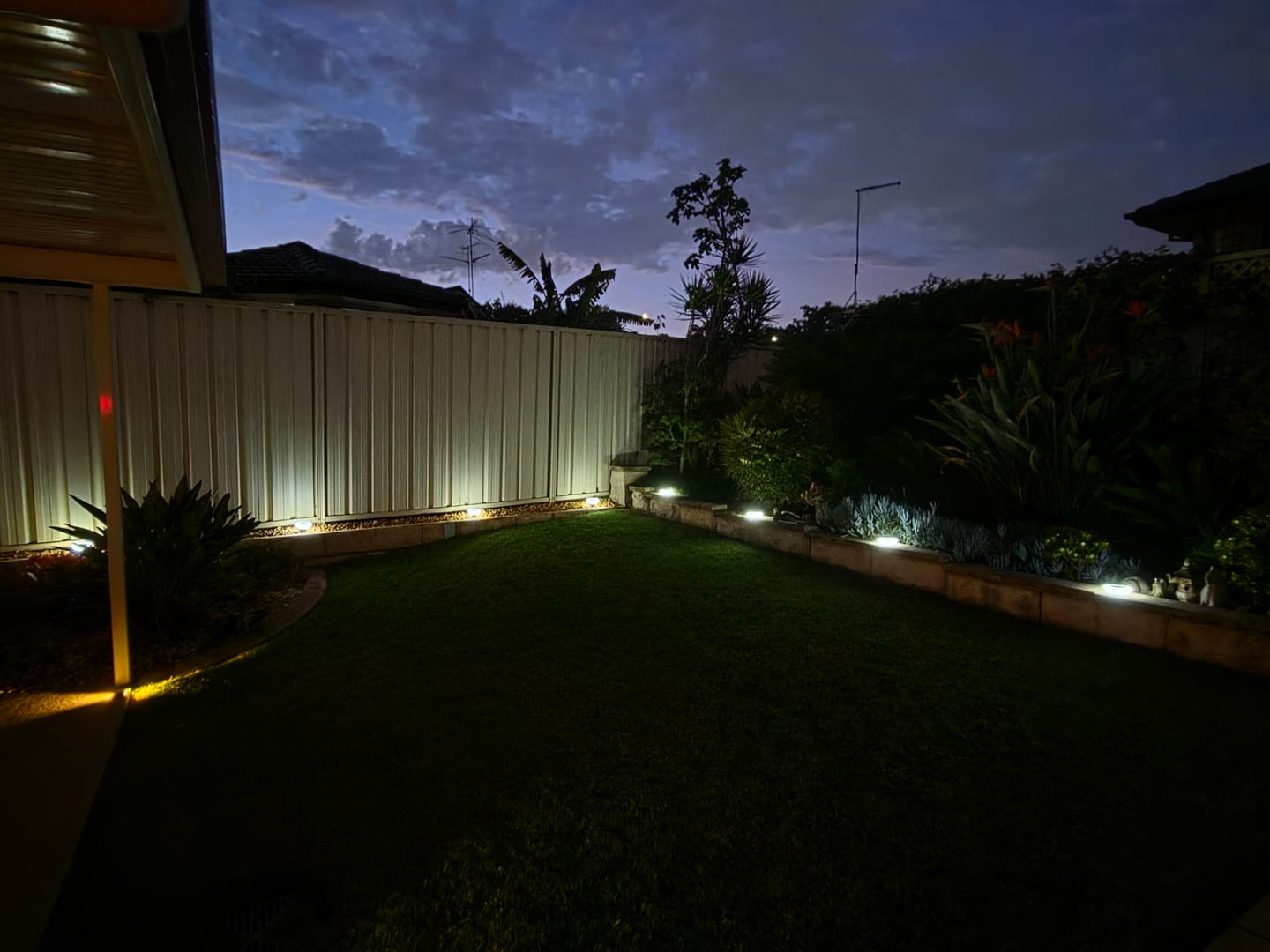 Customer photo review of GardenBrite™ Rust-Proof Solar Ground Light Pack