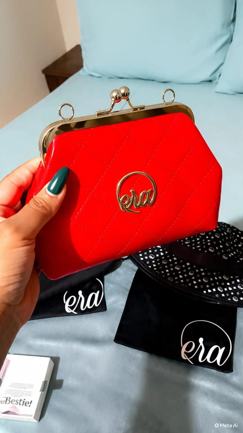 Customer photo review of ERA Mini Kisslock Chain Bag – Red