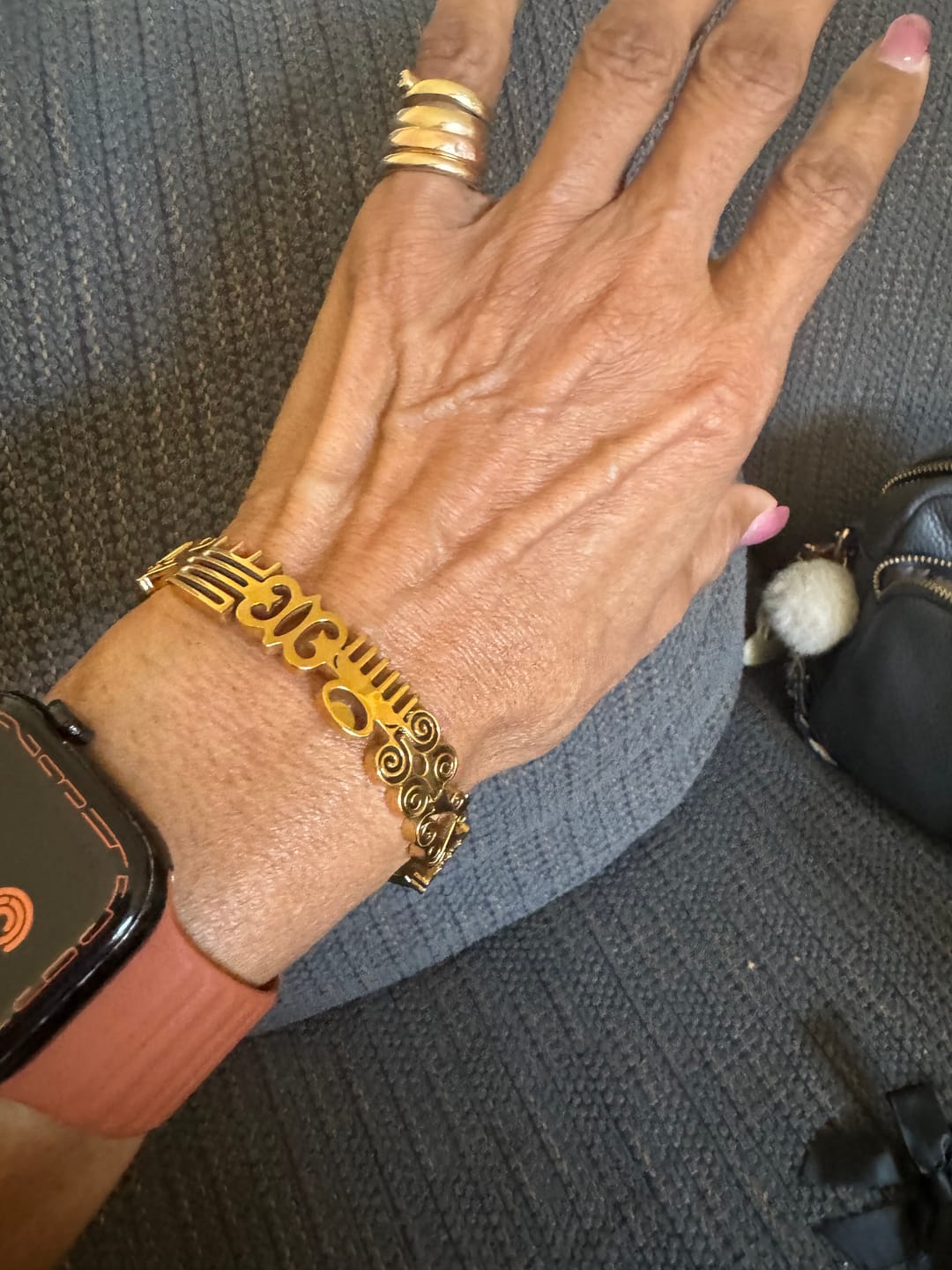Customer photo review of Adinkra Story Bracelet™ (Gold or Silver)
