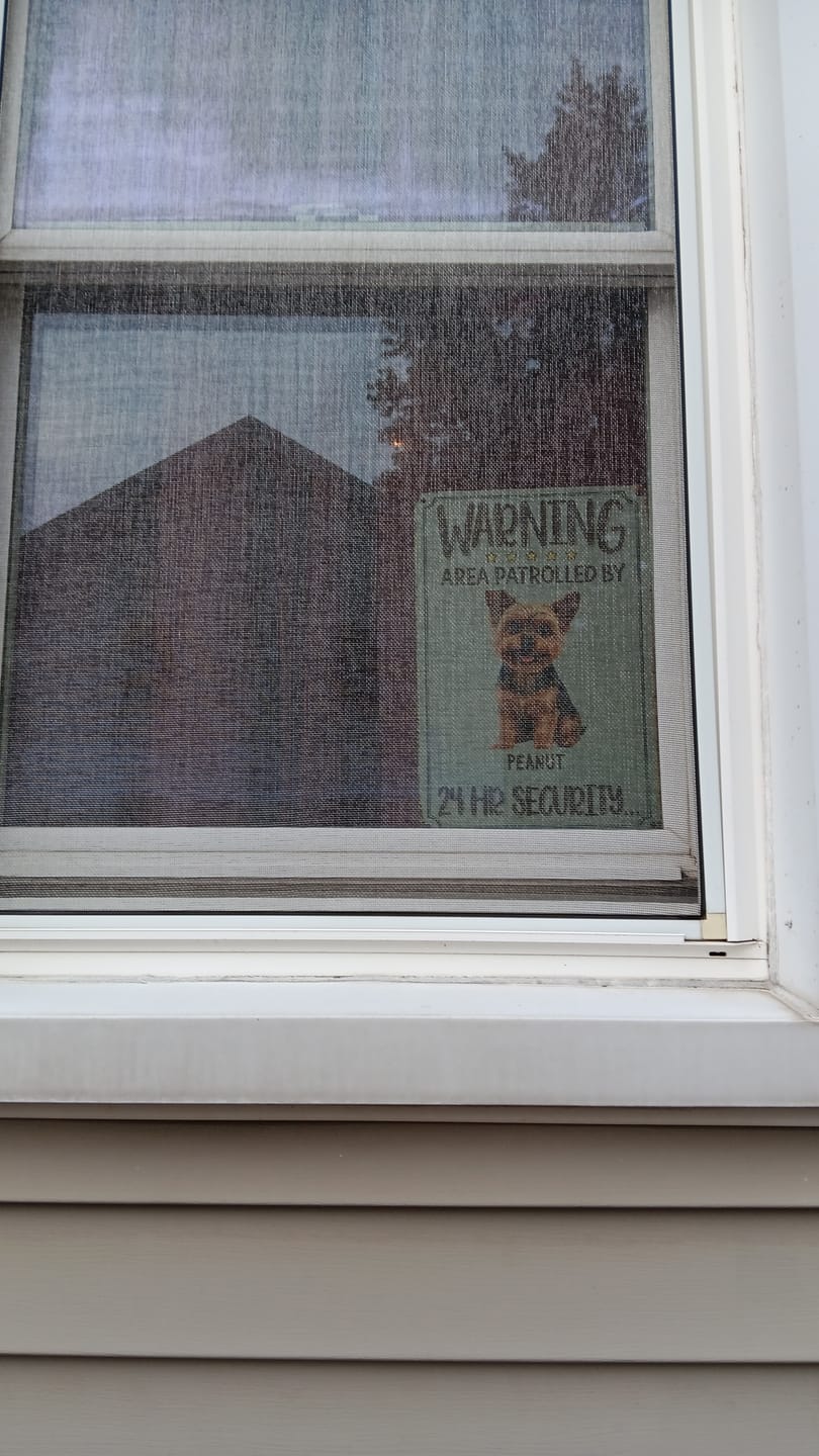 Customer photo review of Personalized Door Sign - Warning