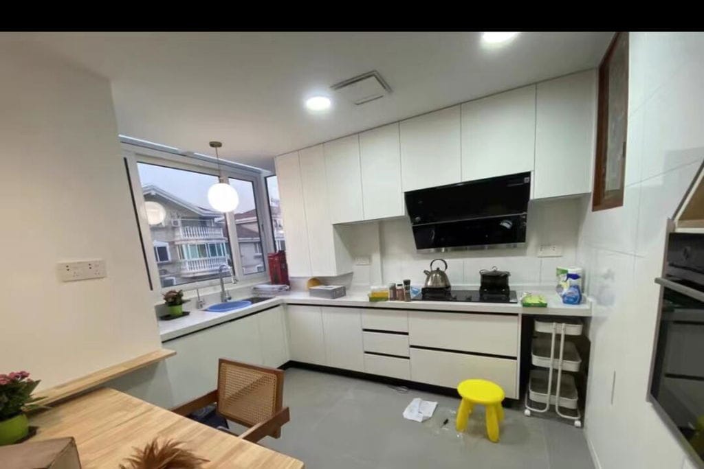 Customer photo review of White Glass Sphere Pendant Light, Brass or Black, 20 cm