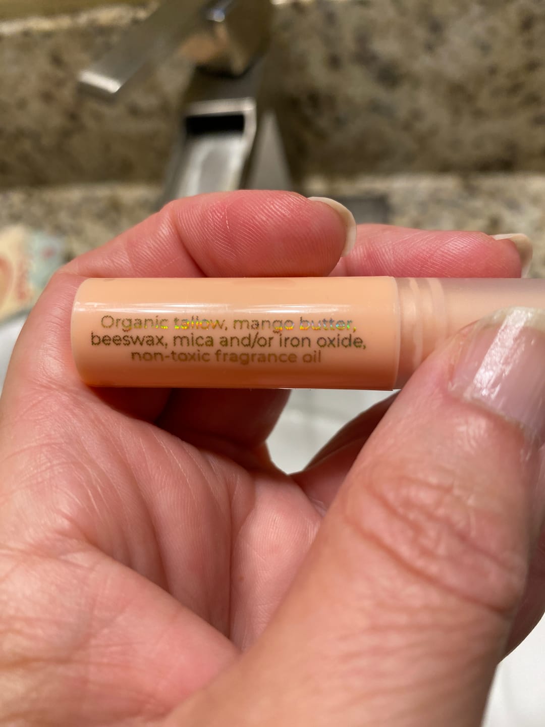 Customer photo review of Organic Tallow Tinted Lip Balm Stick