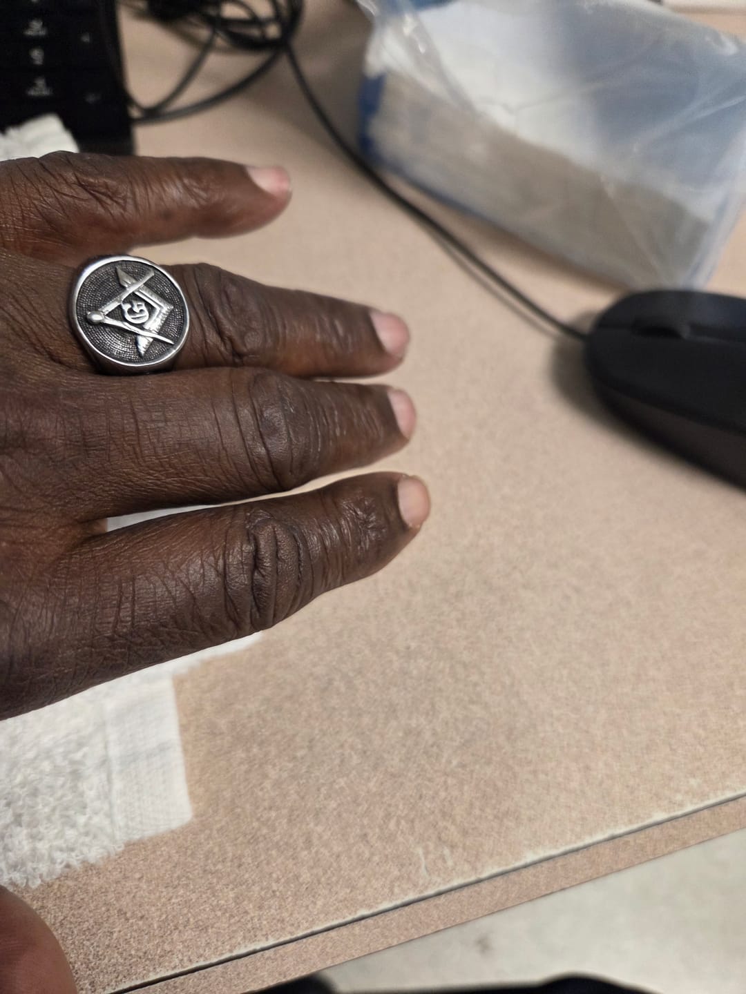 Customer photo review of MasonicMan Square and Compass Stainless Steel Ring