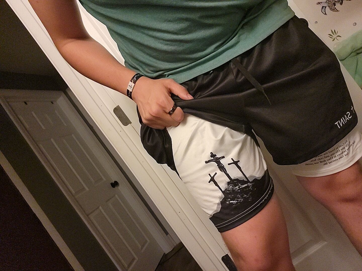Customer photo review of Crucifixion Performance Shorts - Black
